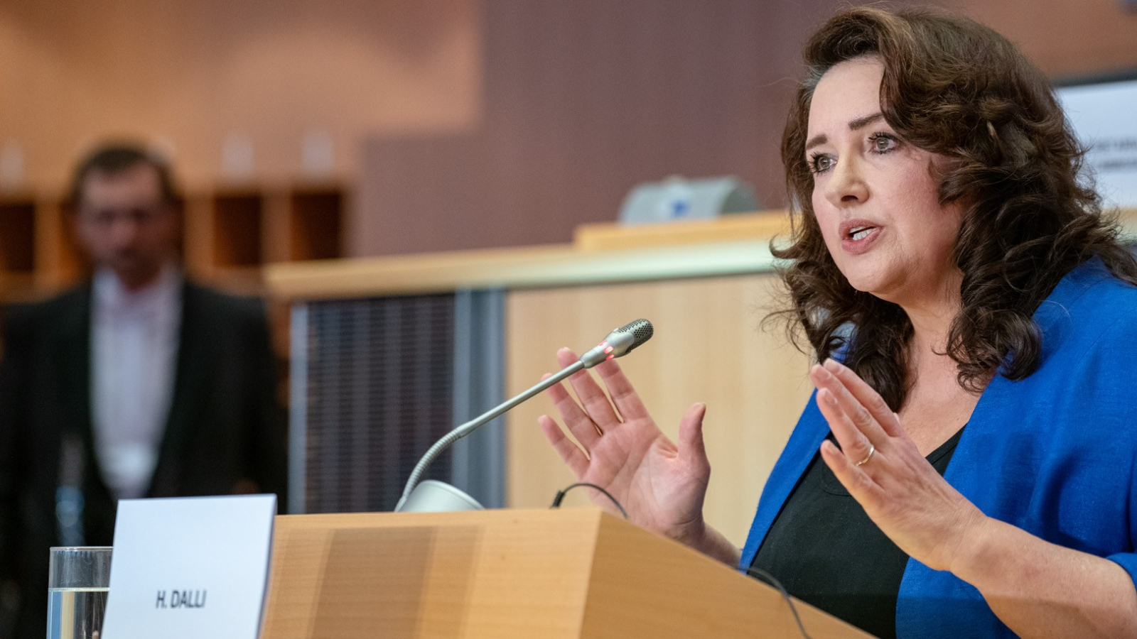 Helena Dalli, Commissioner-designate for Equality, during the hearing in the European Parliament. Credit: EP